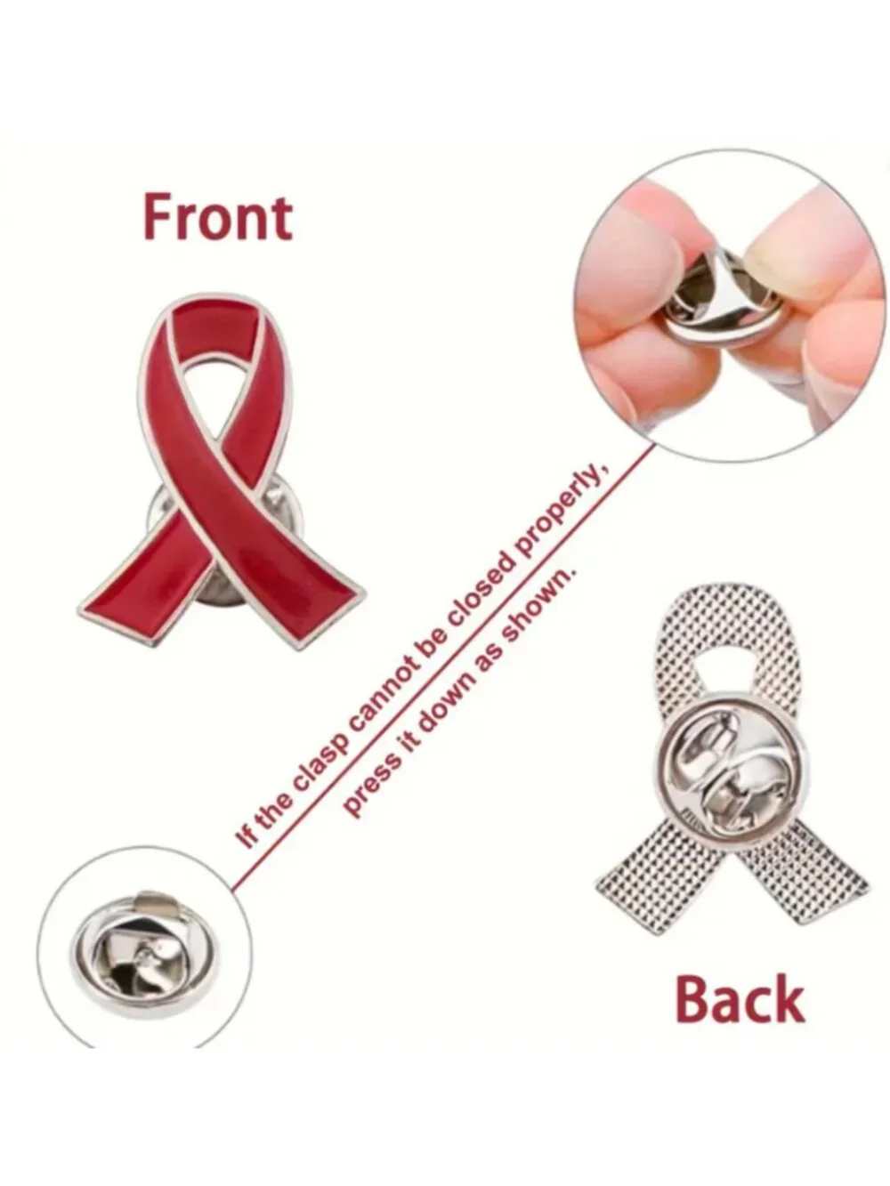 20PCS Red Awareness Ribbon Heart Charms Enamel Alloy Pendants for Jewelry Making